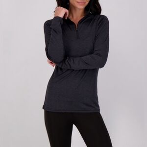 Real Essentials Dry-Fit Athletic Quarter Zip Black Pullover Small -New With Tags